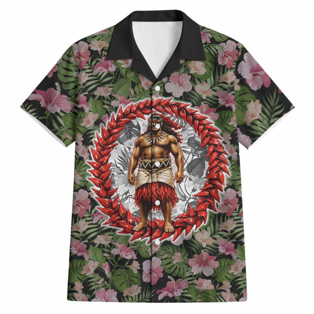 Samoa Aiga Polynesian Hawaiian Shirt Tropical Floral Hibiscus Pattern Island Heritage TS04 Green Red - Polynesian Pride