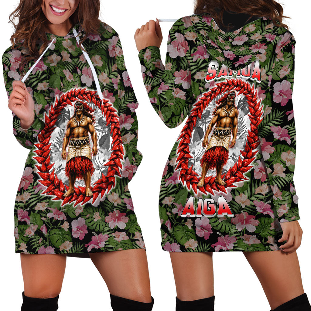 Samoa Aiga Polynesian Hoodie Dress Tropical Floral Hibiscus Pattern Island Heritage TS04 - Polynesian Pride