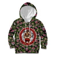 Samoa Aiga Polynesian Kid Hoodie Tropical Floral Hibiscus Pattern Island Heritage TS04 Hoodie Green Red - Polynesian Pride