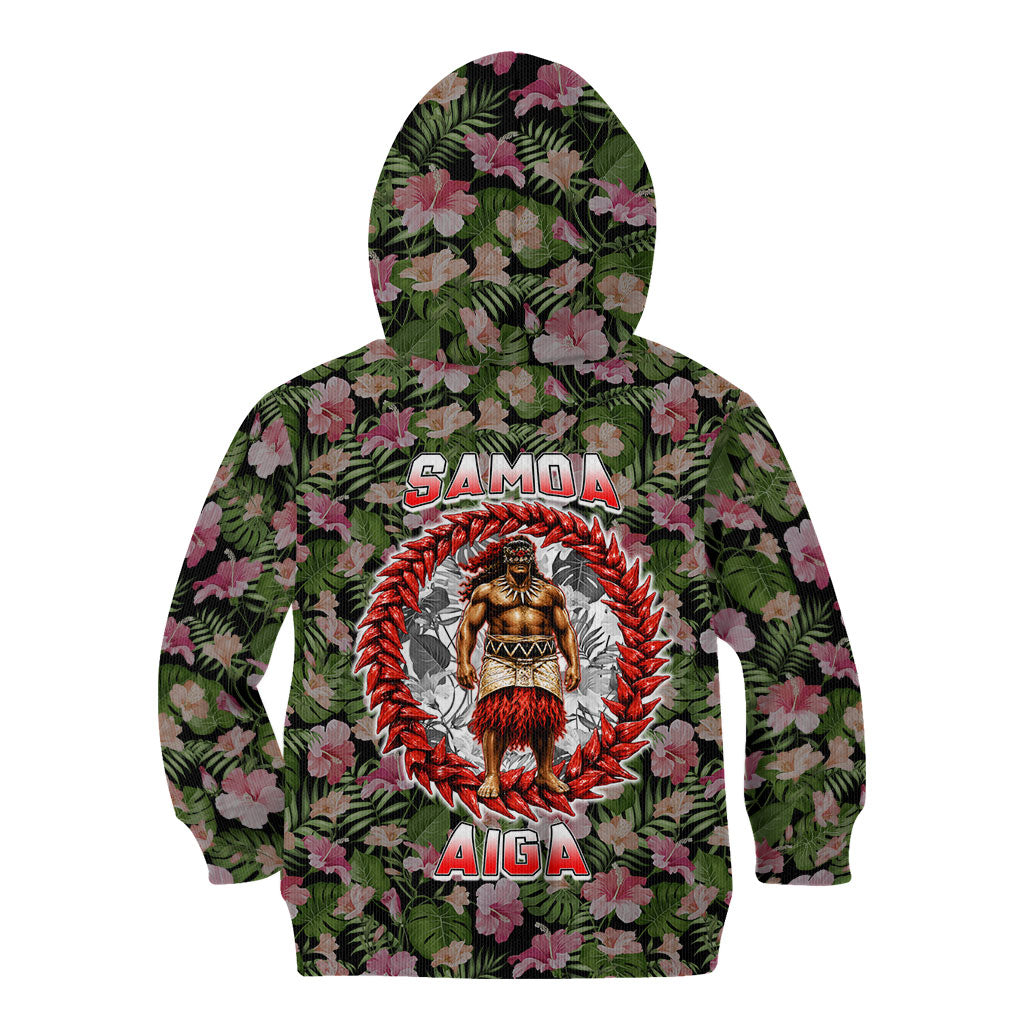 Samoa Aiga Polynesian Kid Hoodie Tropical Floral Hibiscus Pattern Island Heritage TS04 - Polynesian Pride