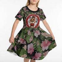 Samoa Aiga Polynesian Kid Short Sleeve Dress Tropical Floral Hibiscus Pattern Island Heritage TS04 - Polynesian Pride