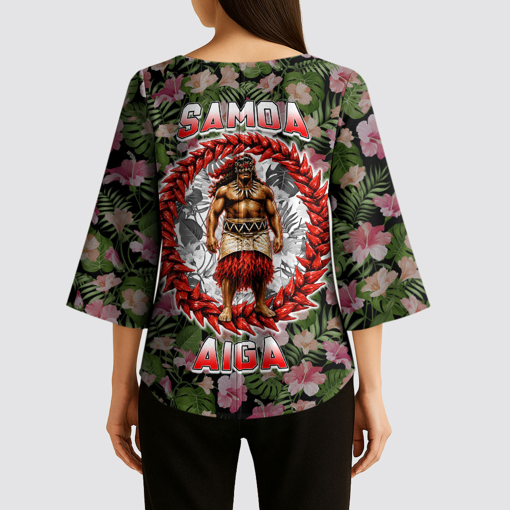 Samoa Aiga Polynesian Kimono Sleeve Blouse Tropical Floral Hibiscus Pattern Island Heritage TS04 - Polynesian Pride