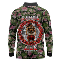 Samoa Aiga Polynesian Long Sleeve Polo Shirt Tropical Floral Hibiscus Pattern Island Heritage TS04 - Polynesian Pride