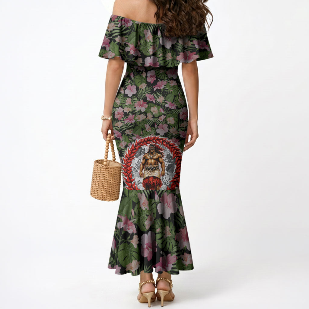 Samoa Aiga Polynesian Mermaid Dress Tropical Floral Hibiscus Pattern Island Heritage TS04 - Polynesian Pride