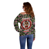 Samoa Aiga Polynesian Off Shoulder Sweater Tropical Floral Hibiscus Pattern Island Heritage TS04 - Polynesian Pride