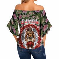 Samoa Aiga Polynesian Off Shoulder Wrap Waist Top Tropical Floral Hibiscus Pattern Island Heritage TS04 - Polynesian Pride