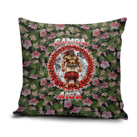 Samoa Aiga Polynesian Pillow Cover Tropical Floral Hibiscus Pattern Island Heritage TS04 Green Red - Polynesian Pride