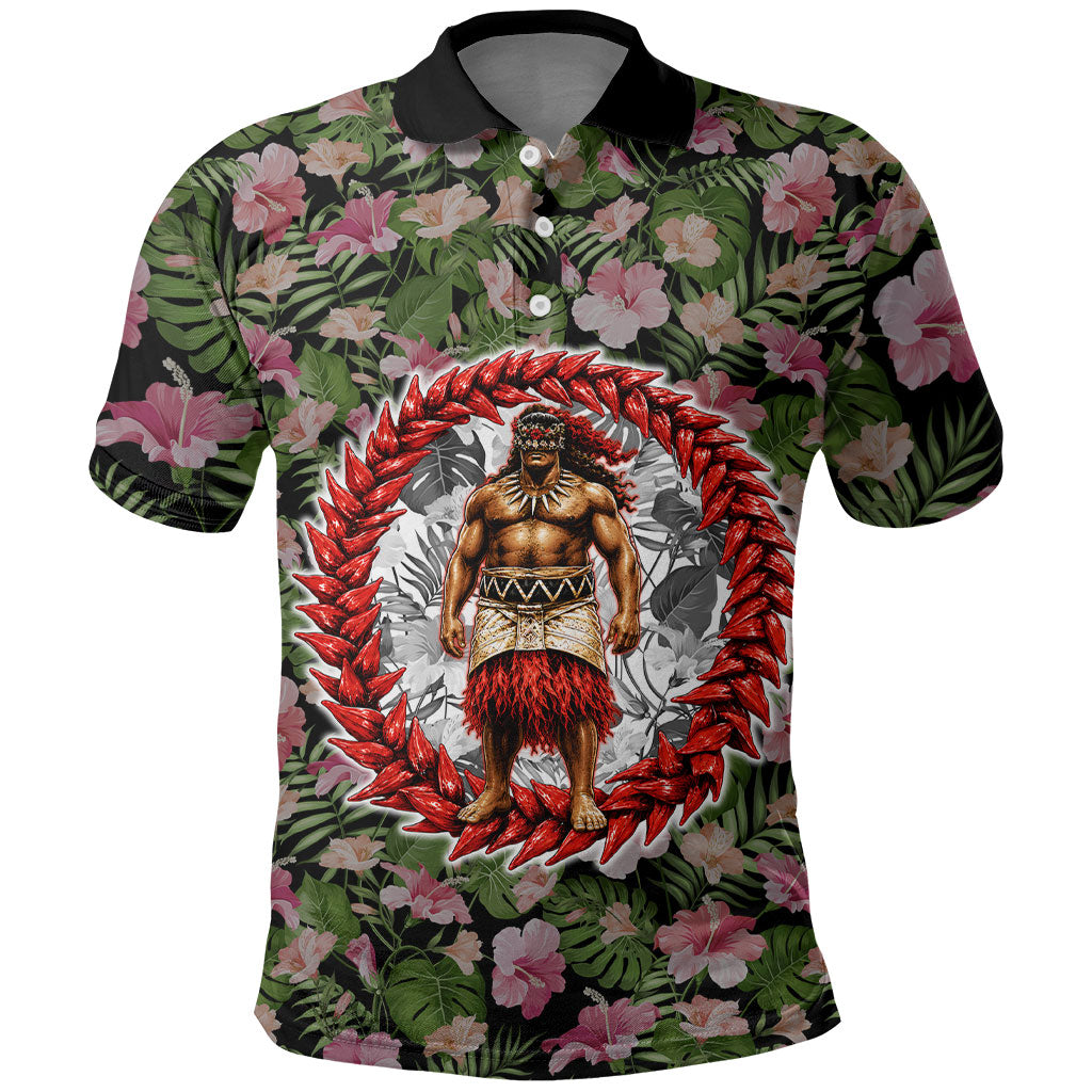 Samoa Aiga Polynesian Polo Shirt Tropical Floral Hibiscus Pattern Island Heritage TS04 Green Red - Polynesian Pride