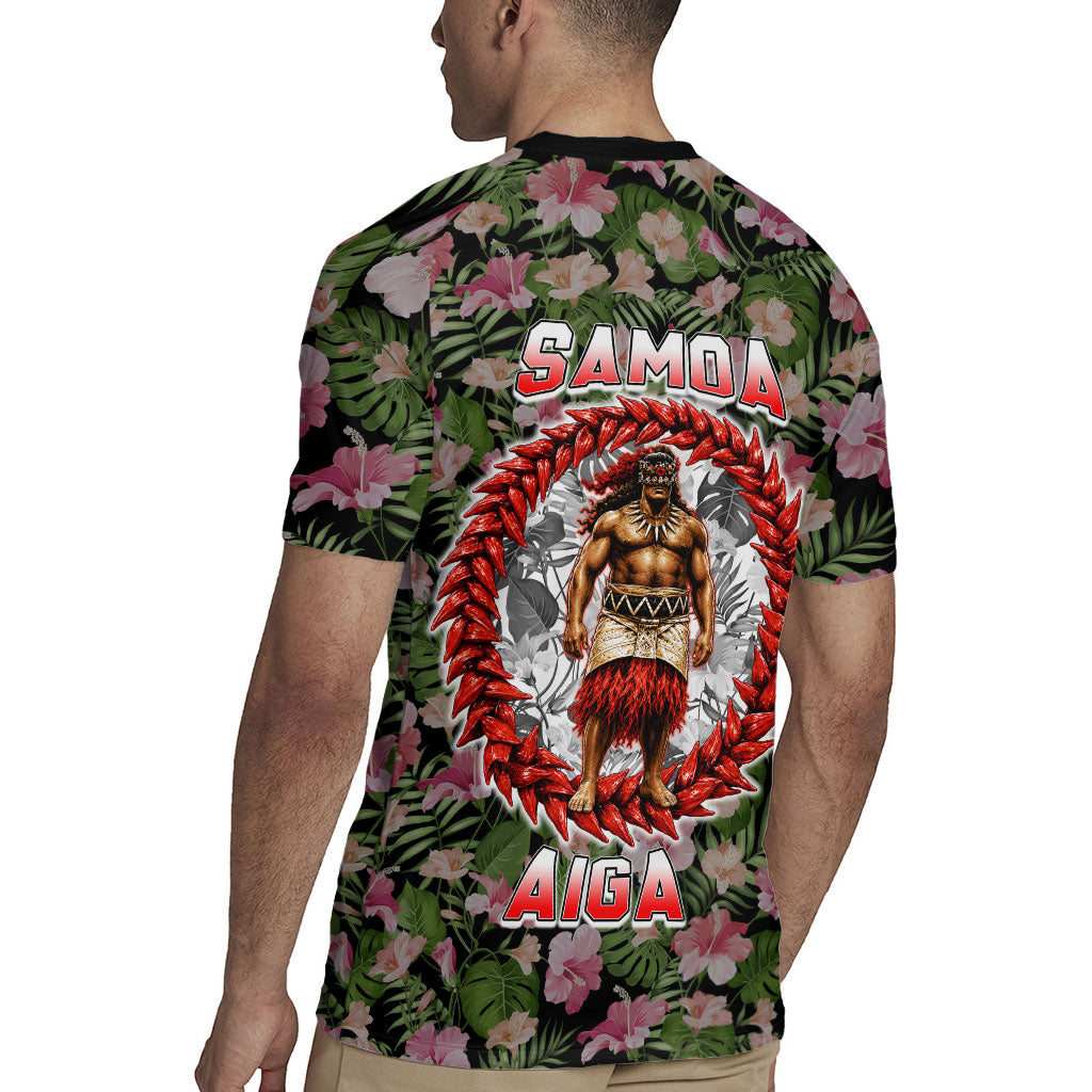 Samoa Aiga Polynesian Rugby Jersey Tropical Floral Hibiscus Pattern Island Heritage TS04 - Polynesian Pride