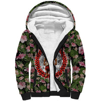 Samoa Aiga Polynesian Sherpa Hoodie Tropical Floral Hibiscus Pattern Island Heritage TS04 Unisex Green Red - Polynesian Pride