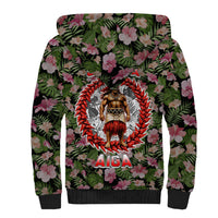 Samoa Aiga Polynesian Sherpa Hoodie Tropical Floral Hibiscus Pattern Island Heritage TS04 - Polynesian Pride
