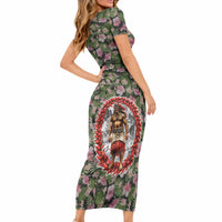 Samoa Aiga Polynesian Short Sleeve Bodycon Dress Tropical Floral Hibiscus Pattern Island Heritage TS04 - Polynesian Pride