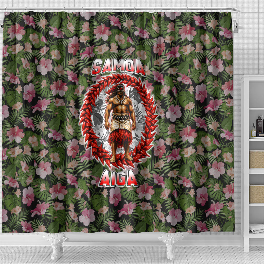 Samoa Aiga Polynesian Shower Curtain Tropical Floral Hibiscus Pattern Island Heritage TS04 - Polynesian Pride