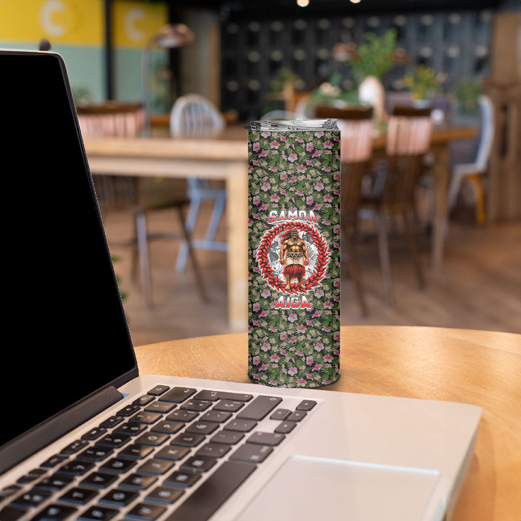 Samoa Aiga Polynesian Skinny Tumbler Tropical Floral Hibiscus Pattern Island Heritage TS04 - Polynesian Pride