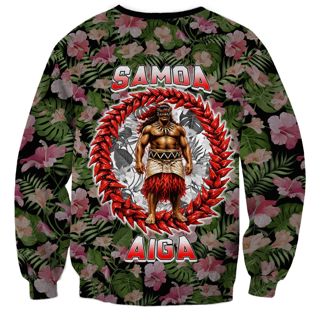 Samoa Aiga Polynesian Sweatshirt Tropical Floral Hibiscus Pattern Island Heritage TS04 - Polynesian Pride