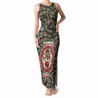 Samoa Aiga Polynesian Tank Maxi Dress Tropical Floral Hibiscus Pattern Island Heritage TS04 Women Green Red - Polynesian Pride