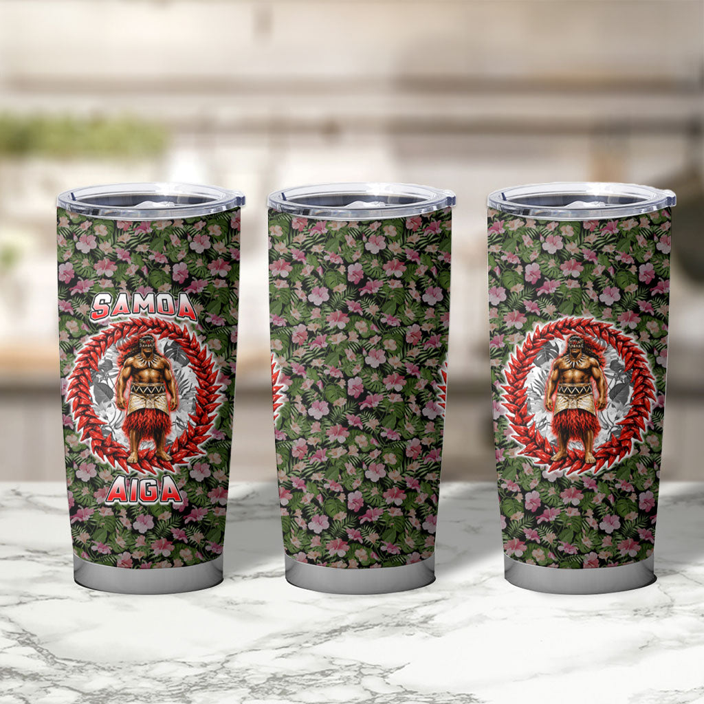 Samoa Aiga Polynesian Tumbler Cup Tropical Floral Hibiscus Pattern Island Heritage TS04 - Polynesian Pride