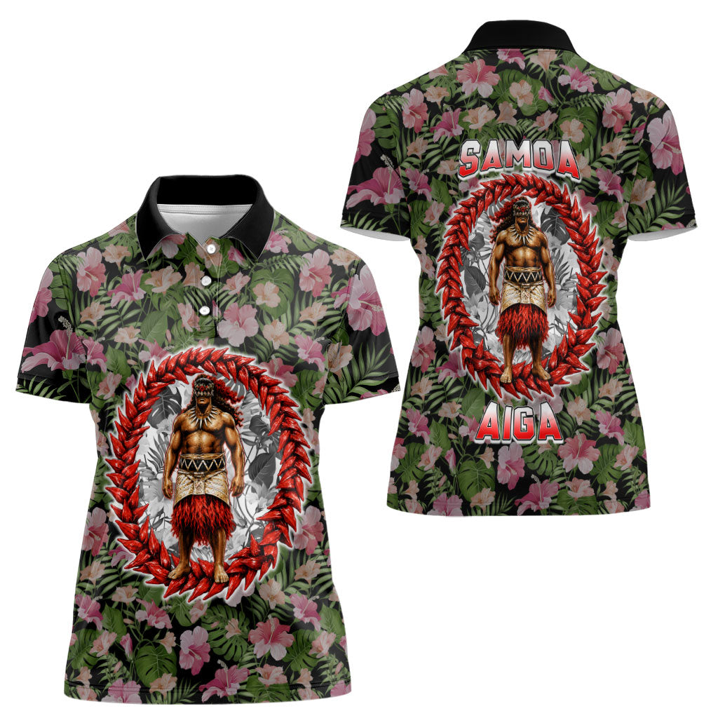 Samoa Aiga Polynesian Women Polo Shirt Tropical Floral Hibiscus Pattern Island Heritage TS04 - Polynesian Pride