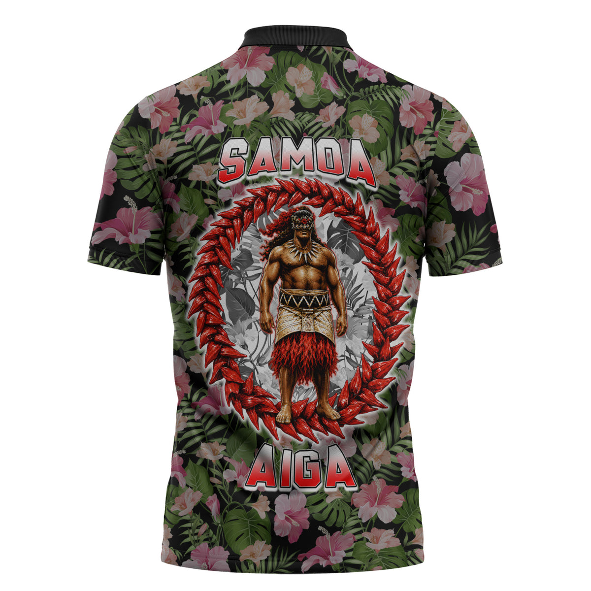 Samoa Aiga Polynesian Zipper Polo Shirt Tropical Floral Hibiscus Pattern Island Heritage TS04 - Polynesian Pride