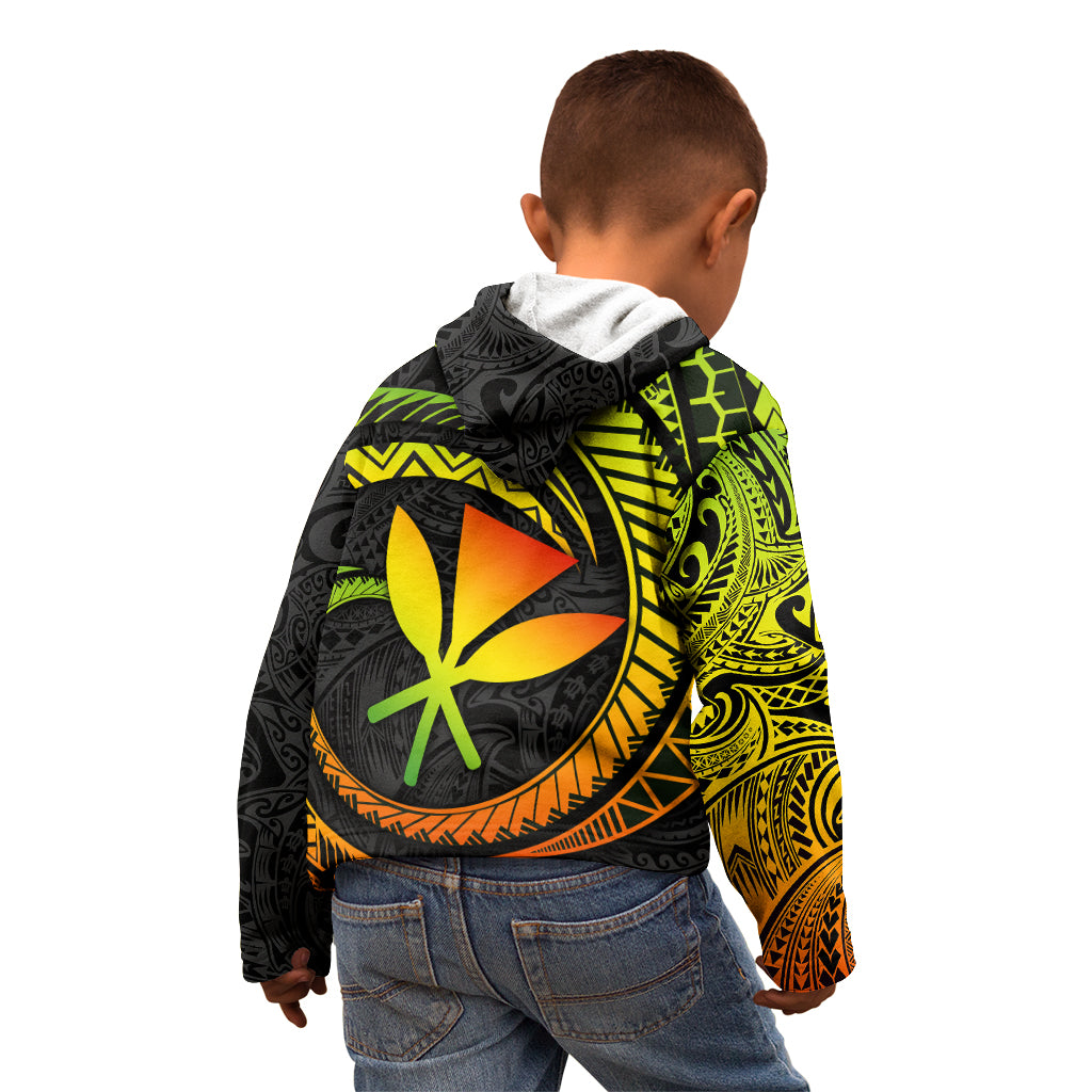 Hawaii Kanaka Maoli Kid Hoodie Polynesian Tornado Infusion Gradient TS04 - Polynesian Pride