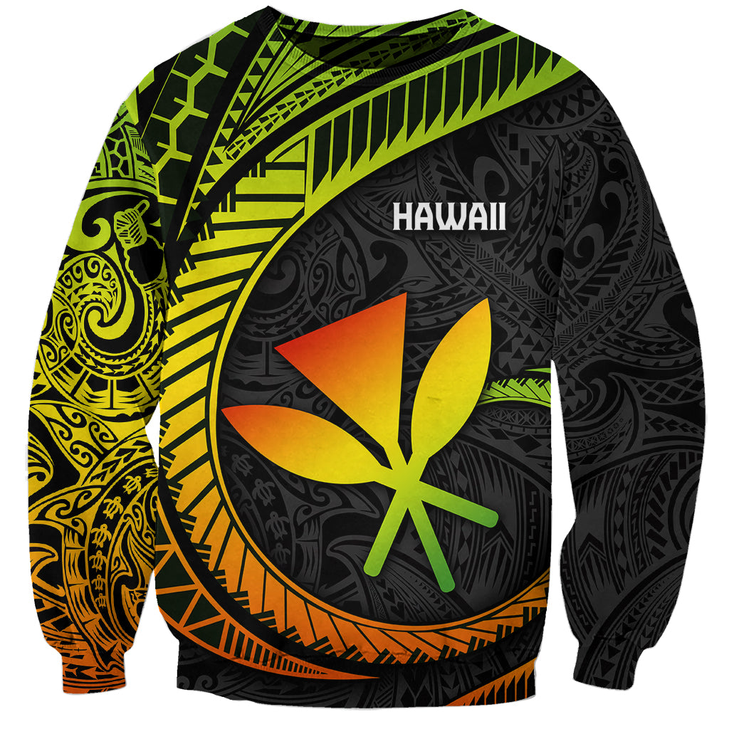 Hawaii Kanaka Maoli Sweatshirt Polynesian Tornado Infusion Gradient TS04 Unisex Gradient - Polynesian Pride