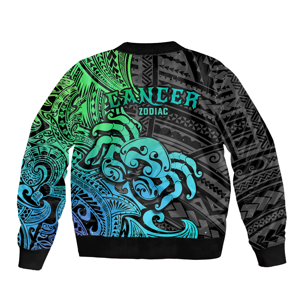 Zodiac Cancer Bomber Jacket Polynesian in Gradient Blue TS04 - Polynesian Pride