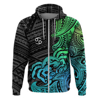 Zodiac Cancer Hoodie Polynesian in Gradient Blue TS04 - Polynesian Pride