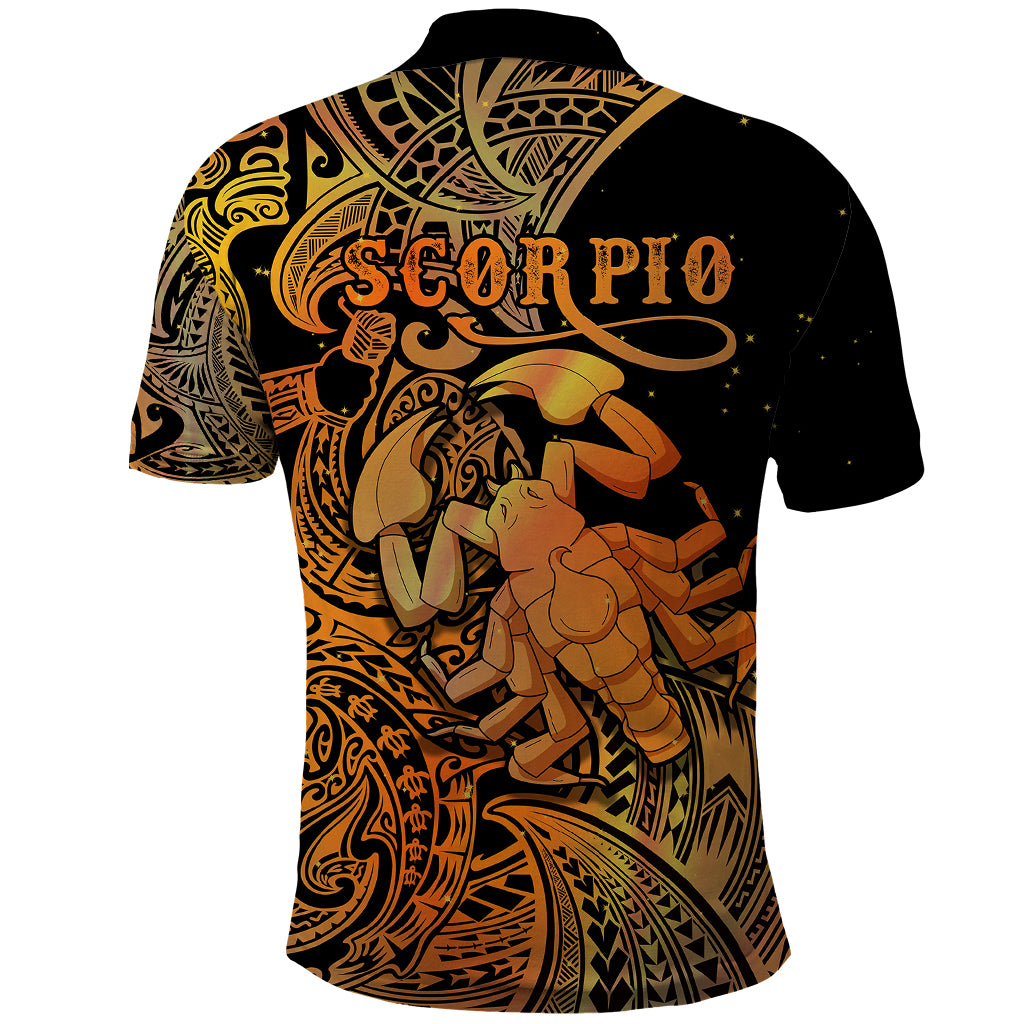 Zodiac Scorpio Polo Shirt Polynesian in Orange TS04 - Polynesian Pride