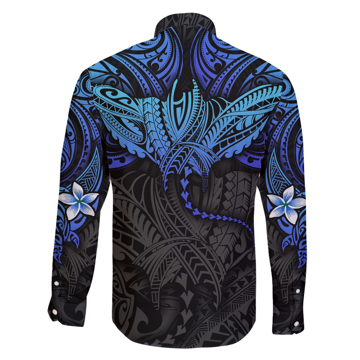 Polynesian Ray Pattern Family Matching Off Shoulder Maxi Dress and Hawaiian Shirt TS04 - Polynesian Pride