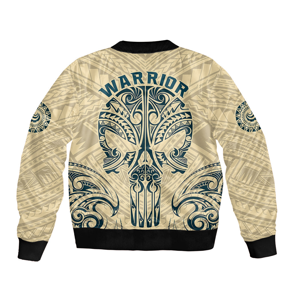 Polynesian Bomber Jacket Warrior Skull with Tribal Patterns Tattoo Design TS04 - Polynesian Pride