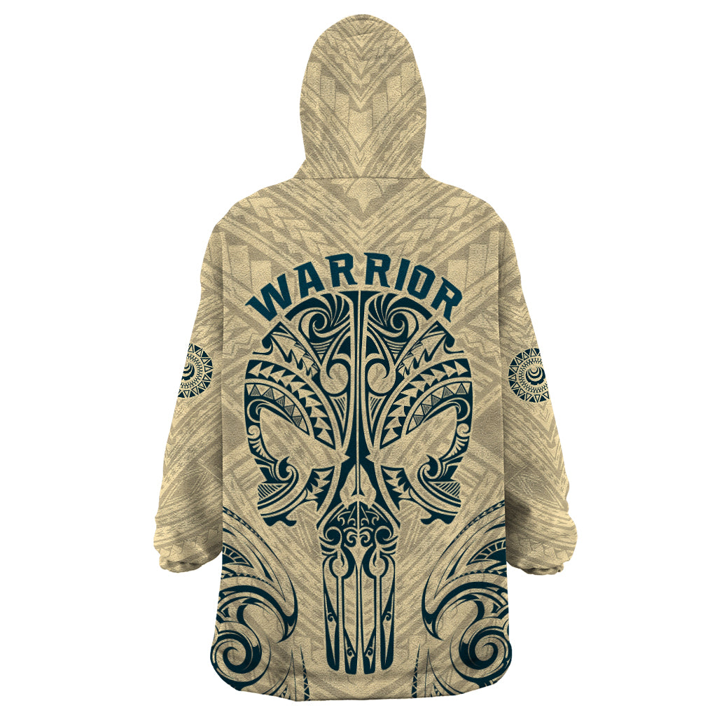 Polynesian Wearable Blanket Hoodie Warrior Skull with Tribal Patterns Tattoo Design TS04 - Polynesian Pride