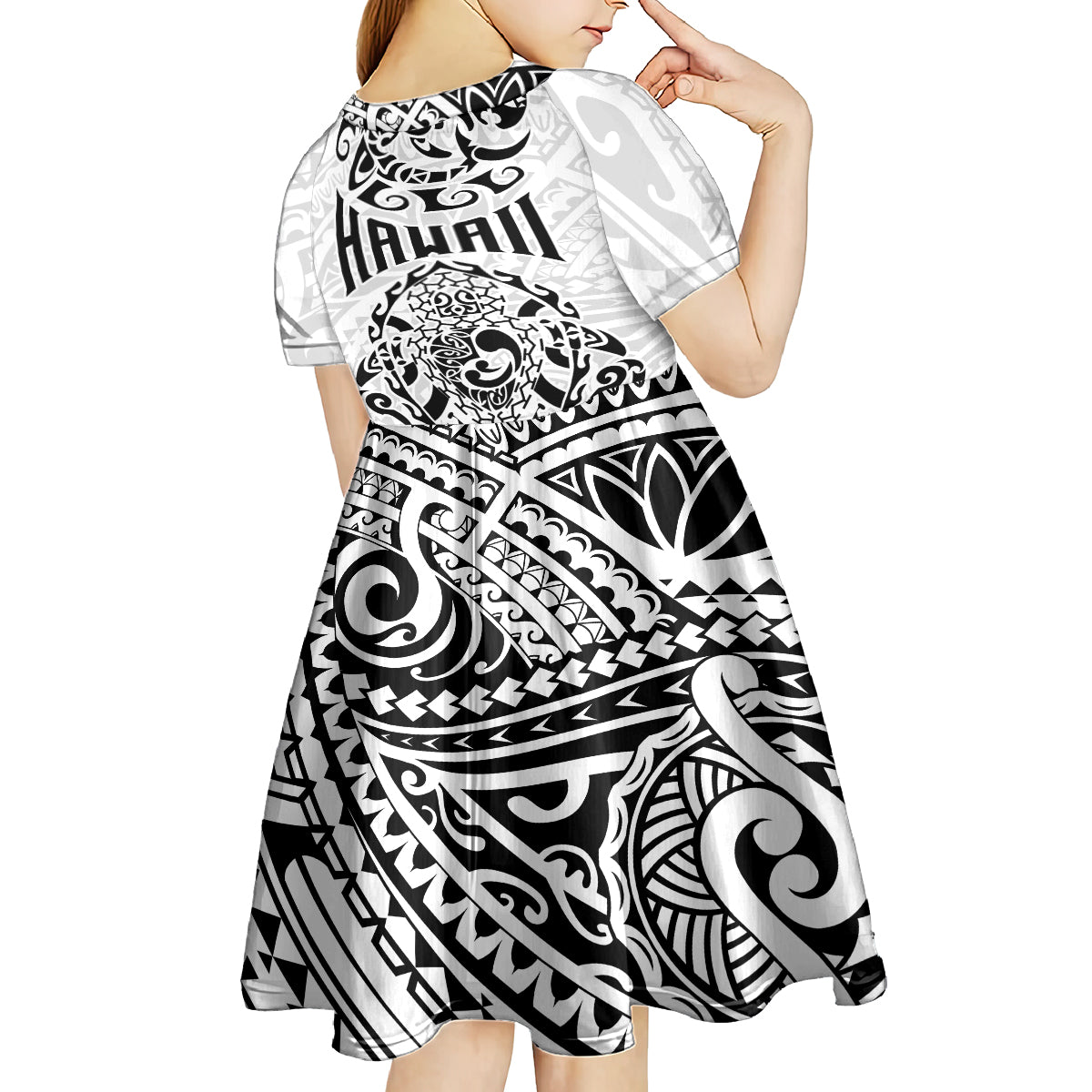 Hawaii Kid Short Sleeve Dress with Polynesian Turtle TS04 - Polynesian Pride