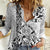 Hawaii Women Casual Shirt with Polynesian Turtle TS04 Female Black/White - Polynesian Pride