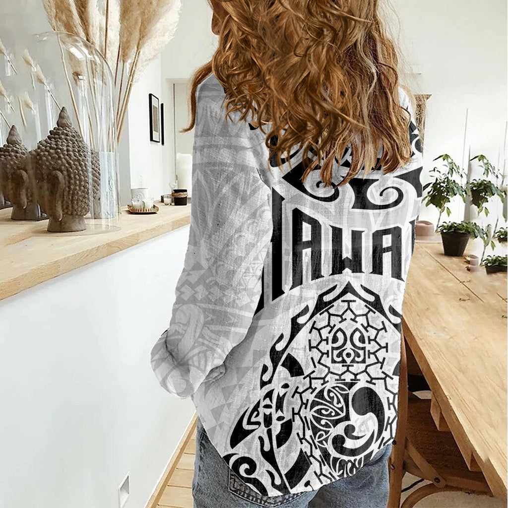 Hawaii Women Casual Shirt with Polynesian Turtle TS04 - Polynesian Pride