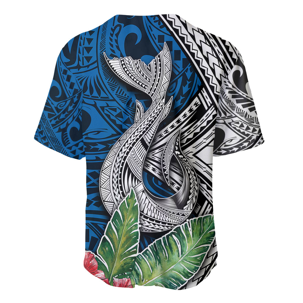 Polynesian Baseball Jersey Whale Pattern and Hibiscus Flowers TS04 - Polynesian Pride