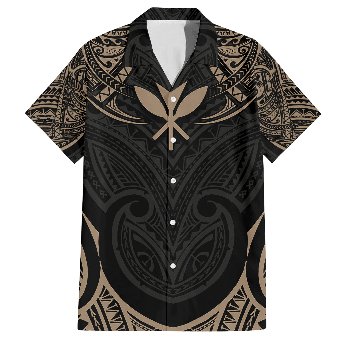 Polynesian Hawaii Tattoo Family Matching Off Shoulder Long Sleeve Dress and Hawaiian Shirt TS04 Dad's Shirt - Short Sleeve Multicolor - Polynesian Pride