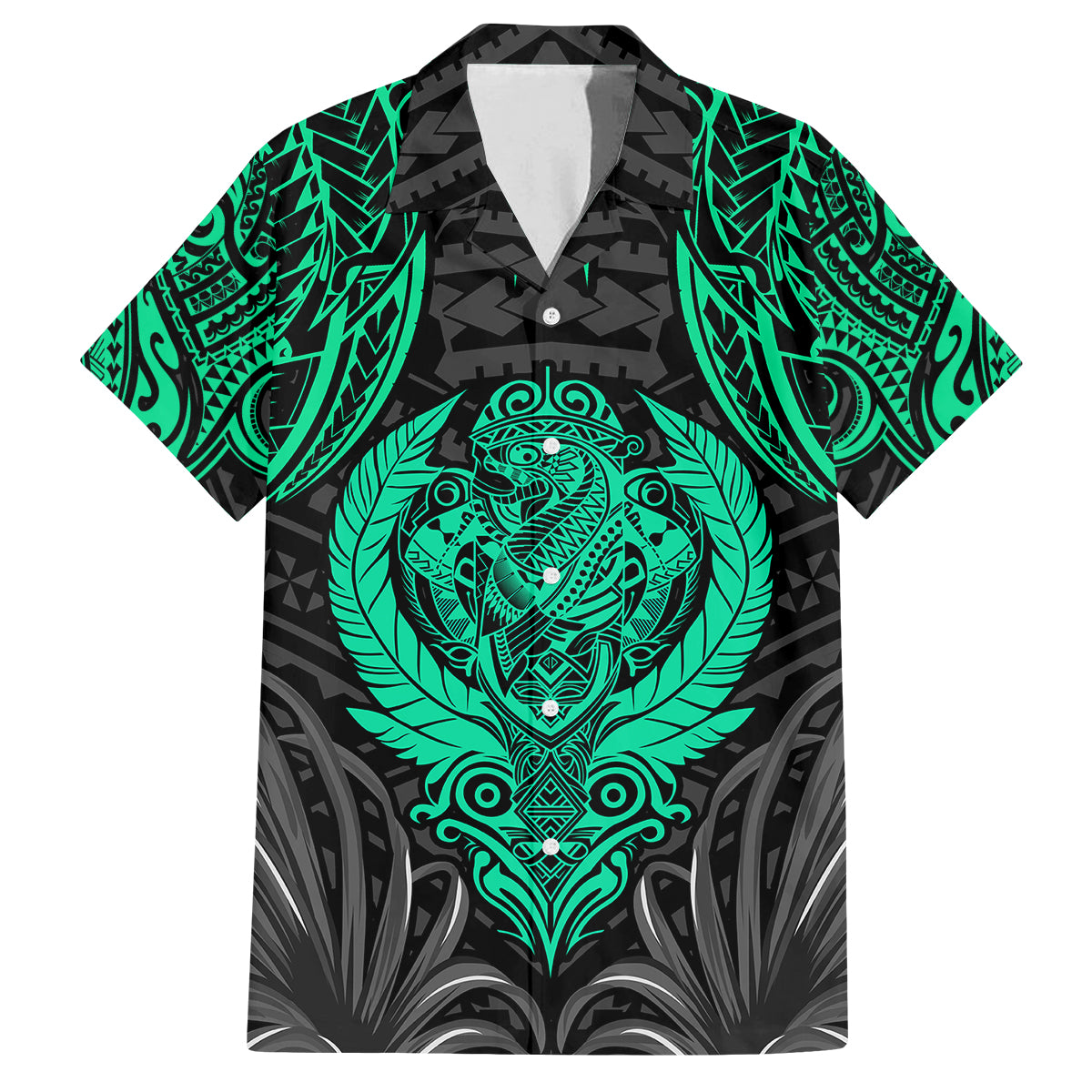 Polynesian Family Matching Long Sleeve Bodycon Dress and Hawaiian Shirt Abstract Tiki TS04 Dad's Shirt - Short Sleeve Black Yellow - Polynesian Pride