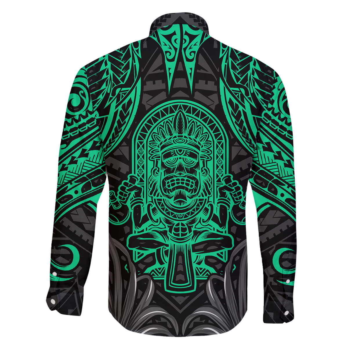 Polynesian Family Matching Off Shoulder Short Dress and Hawaiian Shirt Abstract Tiki TS04 - Polynesian Pride