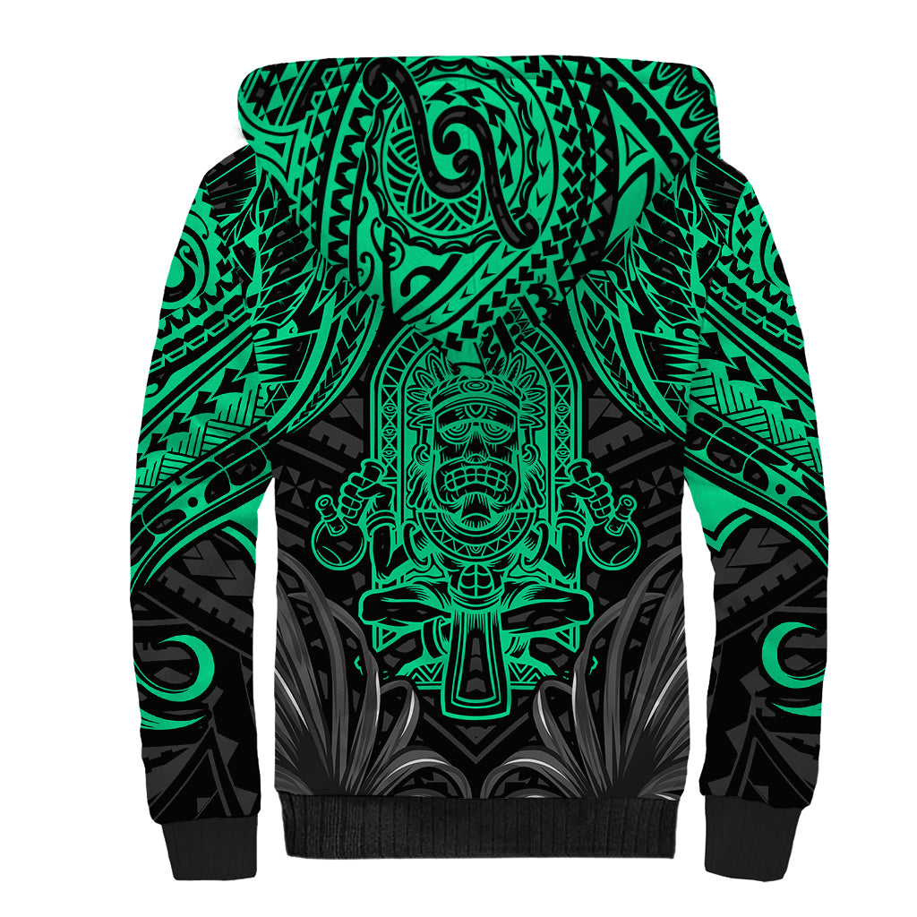 Polynesian Sherpa Hoodie Abstract Tiki TS04 - Polynesian Pride