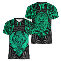 Polynesian Women V Neck T Shirt Abstract Tiki TS04 - Polynesian Pride