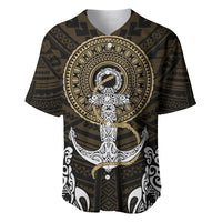 Polynesian Swordfish Baseball Jersey with Anchor Pattern and Tribal Turtle TS04 - Polynesian Pride
