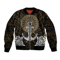 Polynesian Swordfish Bomber Jacket with Anchor Pattern and Tribal Turtle TS04 - Polynesian Pride