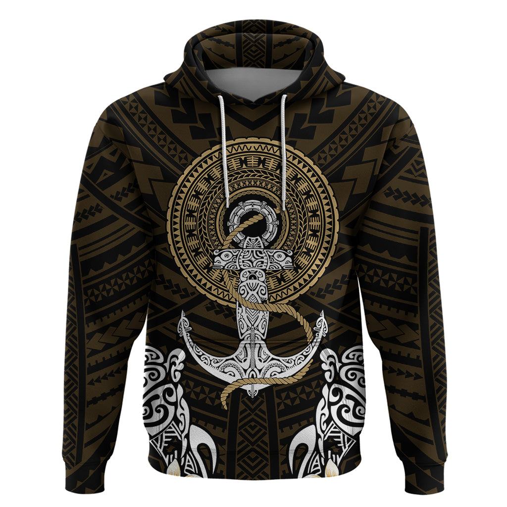 Polynesian Swordfish Hoodie with Anchor Pattern and Tribal Turtle TS04 - Polynesian Pride