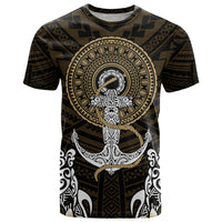 Polynesian Swordfish T Shirt with Anchor Pattern and Tribal Turtle TS04 - Polynesian Pride