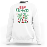 Mele Kalikimaka Santa Climb Palm Tree Hawaiian Christmas Sweatshirt TS09 White - Polynesian Pride