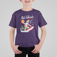 Mele Kalikimaka Surfing Santa Vintage Hawaiian Christmas T Shirt For Kid TS09 Purple - Polynesian Pride