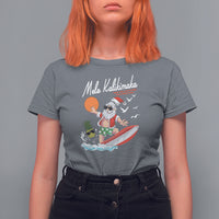 Mele Kalikimaka Surfing Santa Vintage Hawaiian Christmas T Shirt For Women TS09 Charcoal - Polynesian Pride