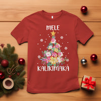Mele Kalikimaka Hawaiian Christmas Tree Tropical Flower T Shirt TS09 Red - Polynesian Pride