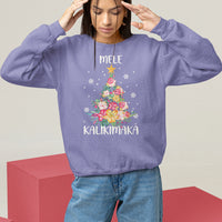 Mele Kalikimaka Hawaiian Christmas Tree Tropical Flower Sweatshirt TS09 Violet - Polynesian Pride