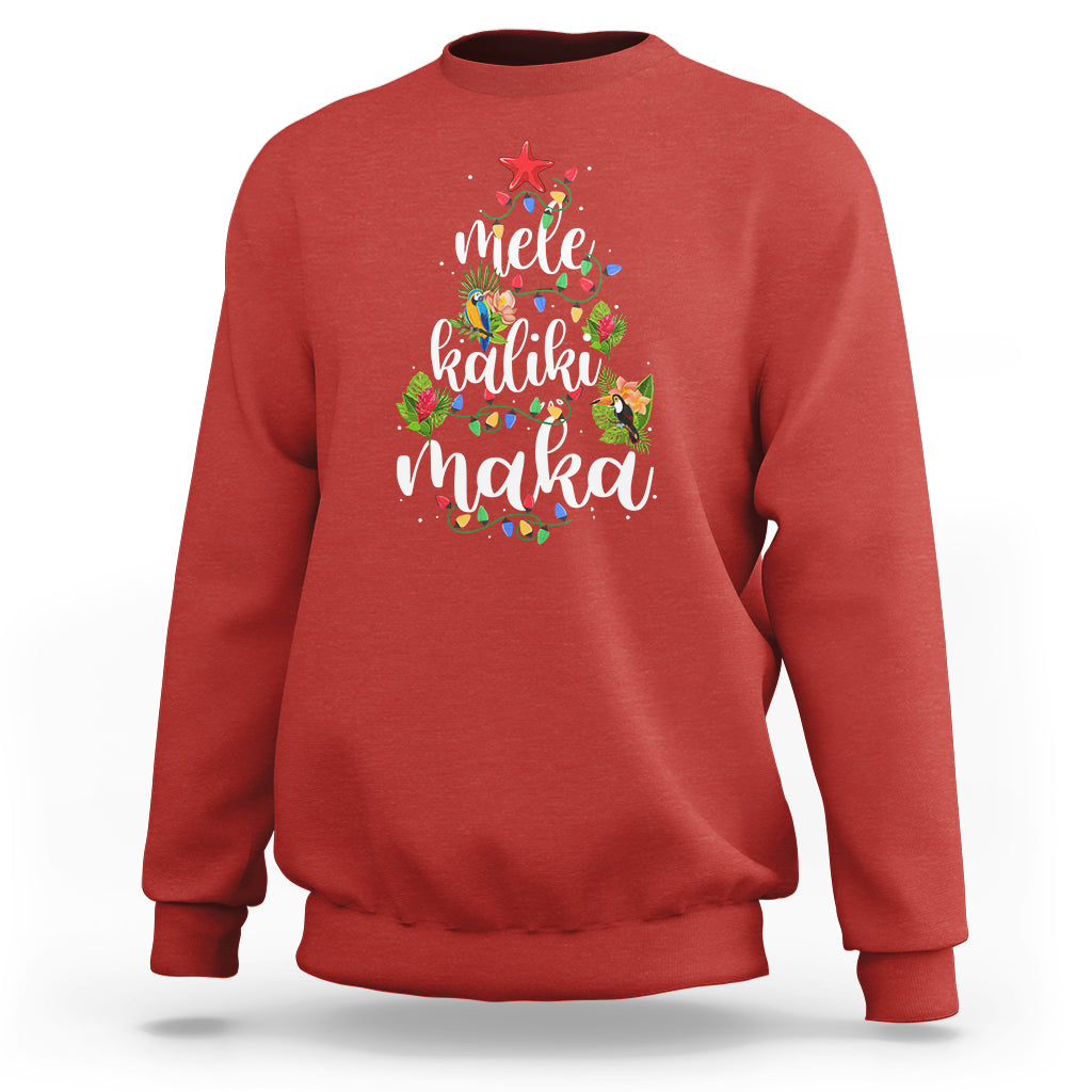 Mele Kalikimaka Hawaiian Christmas Tree Sweatshirt TS09 Red - Polynesian Pride